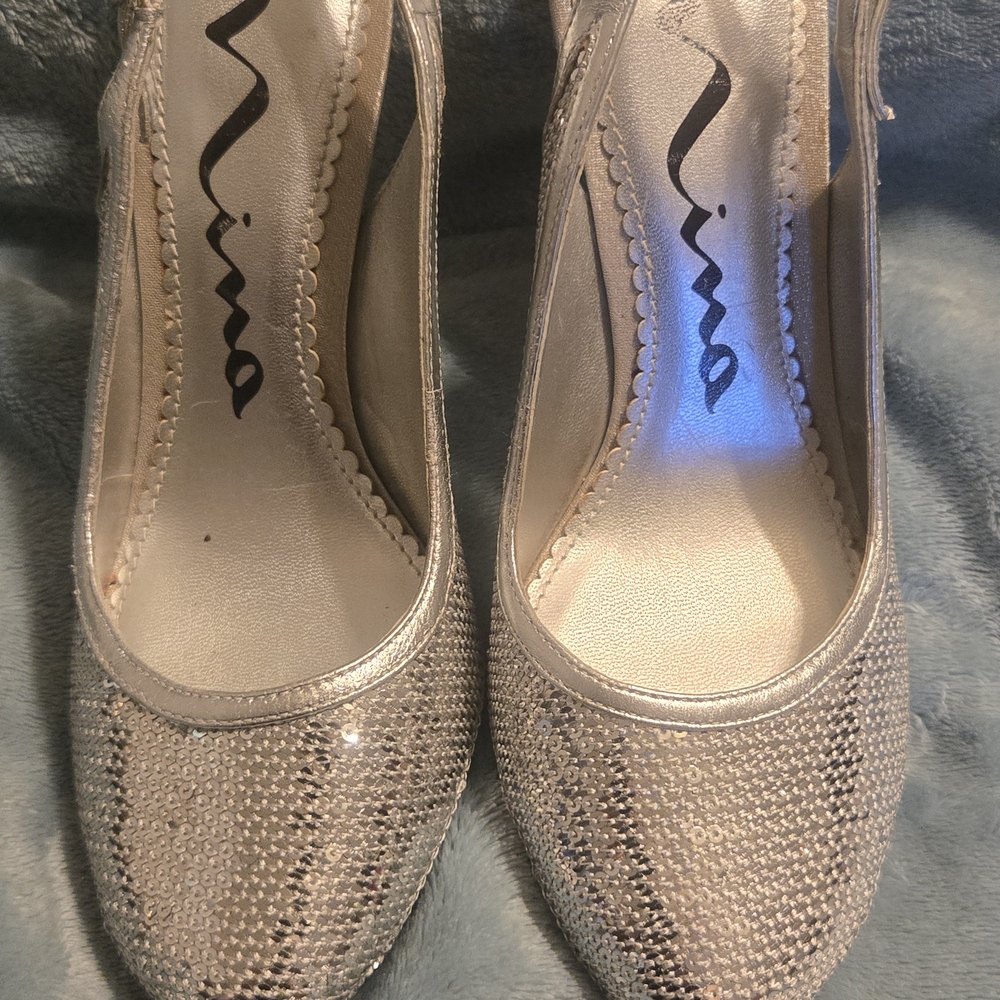 Ina Glittering Silver Heels